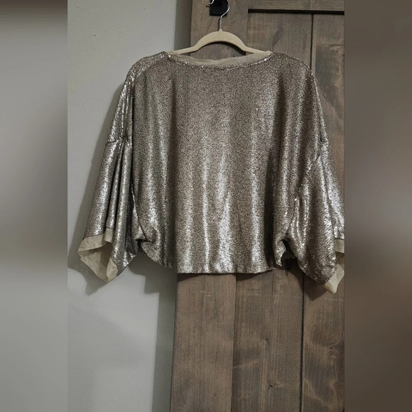 FREE PEOPLE Champagne Dreams Top sequin hold. Size XS - Picture 15 of 16